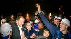 Foto: Veličasten sprejem slovenskih košarkarjev na Kongresnem trgu