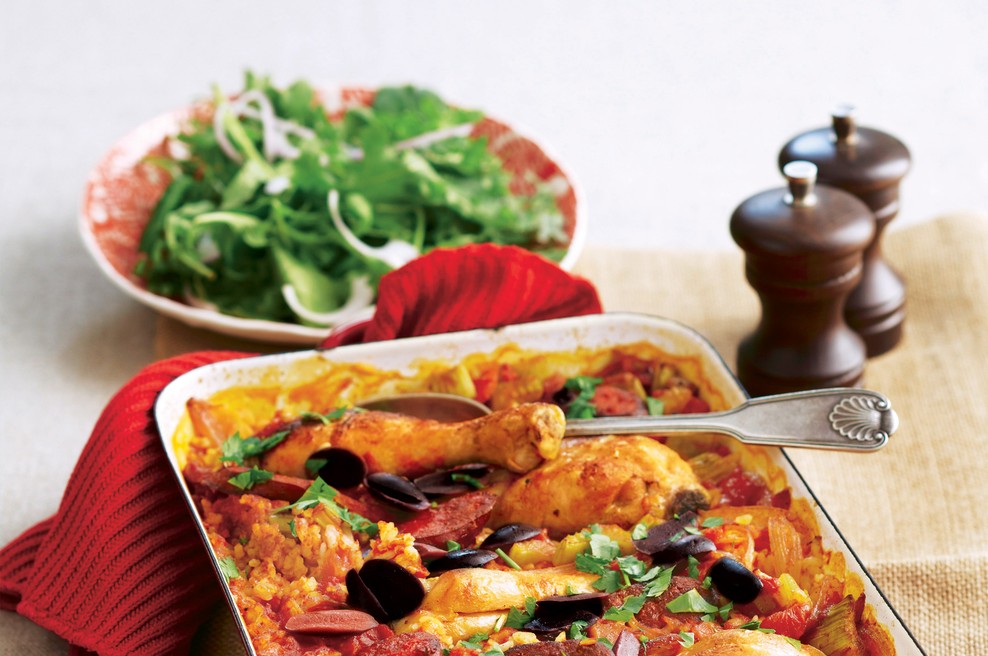 Piščančja paella iz pečice (foto: stockfood photo)