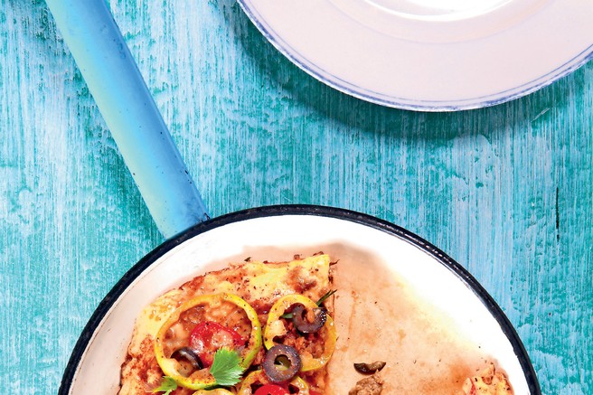 Fritata z mletim mesom in zelenjavo