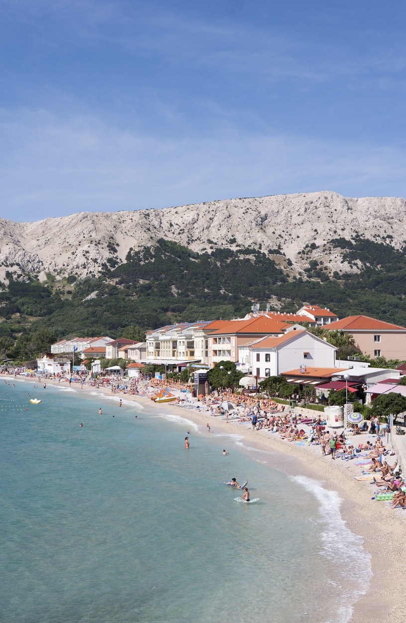 Plaža v Baški, otok Krk, Kvarner