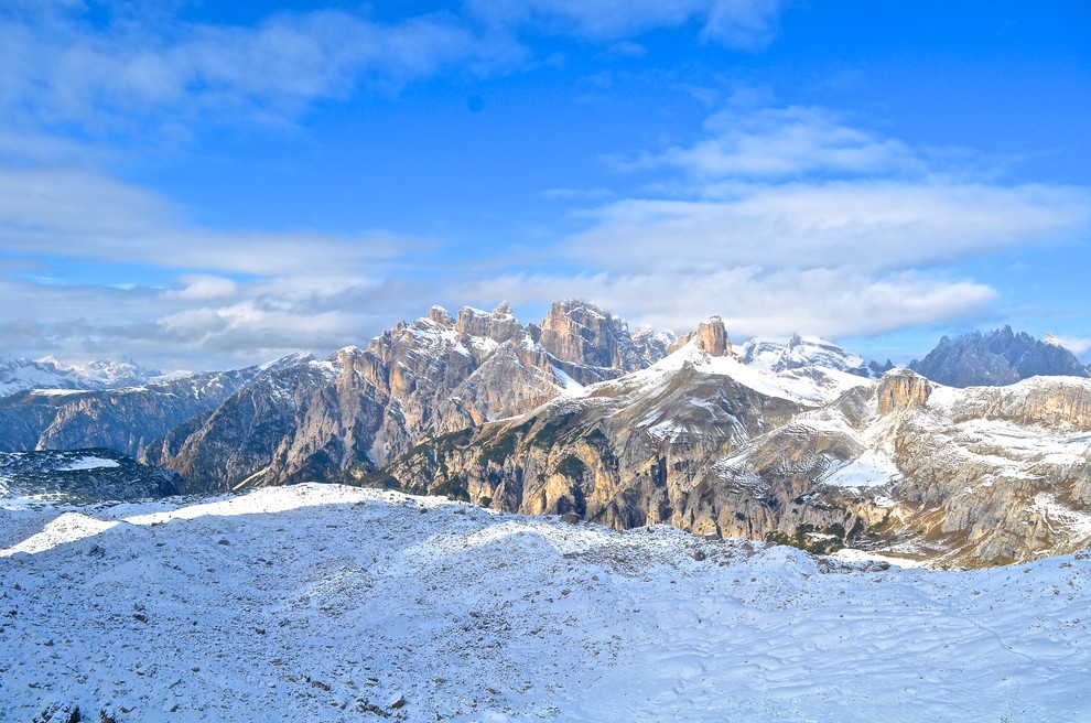 Dolomiti v snežni odeji.