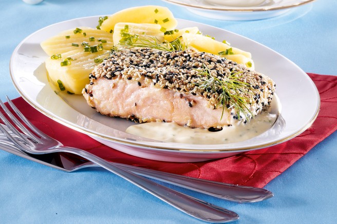 RECEPT: Losos s sezamovo skorjico
