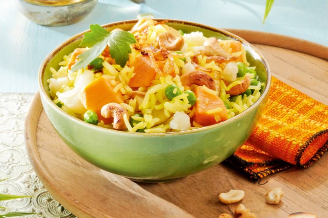 Ideja za kosilo ali večerjo: Zelenjavni biryani z indijskimi oreščki