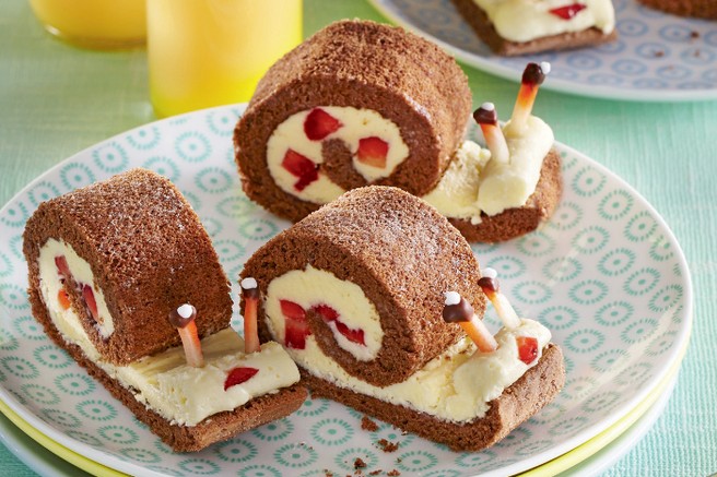 Pudingovi polži z jagodami