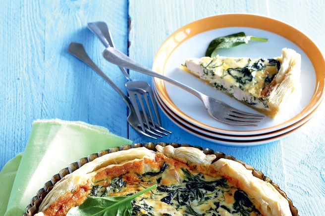 Špinačni kiš s piščancem