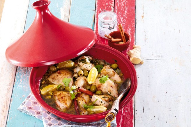 Tajine s piščancem in olivami