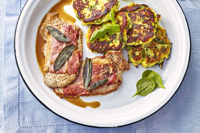 Zeliščne palačinke s saltimbocco