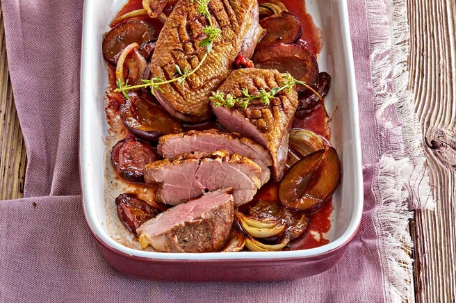 Račje prsi s slivami