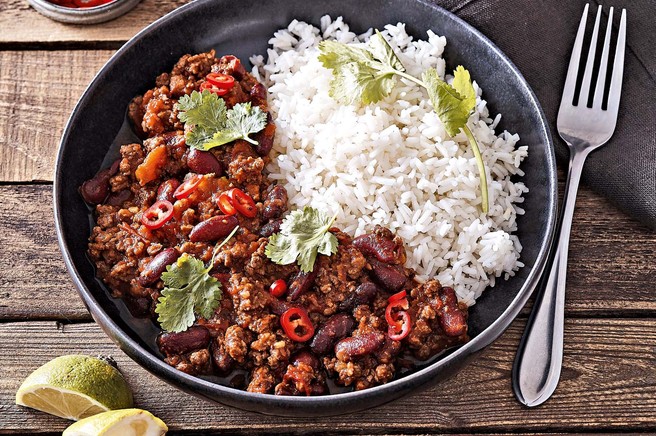 Chilli con carne z rižem