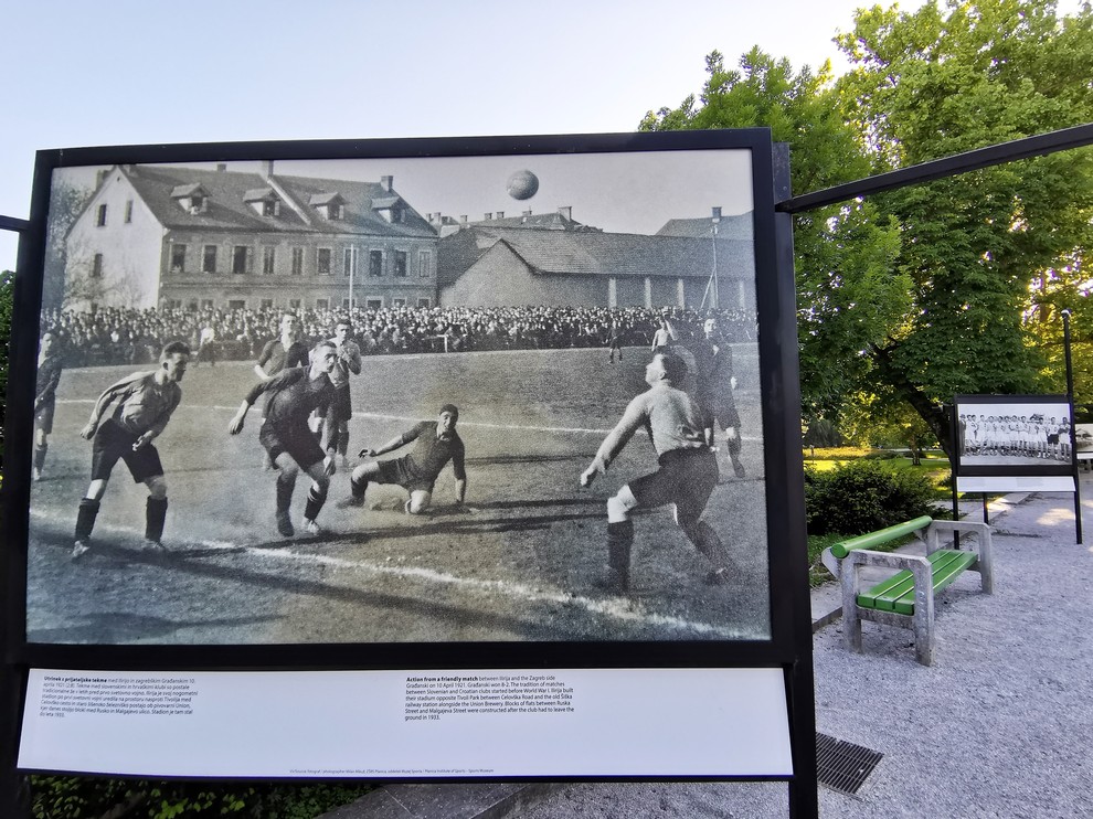 Utrinek s prijateljske tekme med Ilirijo in Građanskim 10. aprila 1921. Rezultat je bil 2:8.