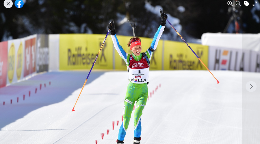 Lena Repinc na mladinskem svetovnem prvenstvu v biatlonu osvojila dve zlati in eno srebrno medaljo. Fak navdušen! (foto: Facebook JF)