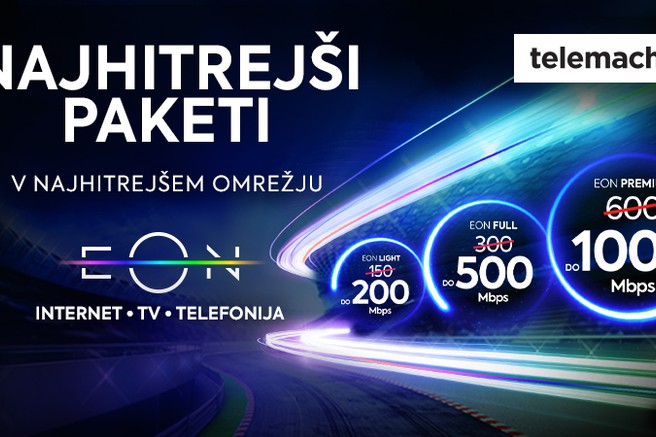 Telemachovi fiksni paketi EON postajajo najhitrejši na slovenskem trgu