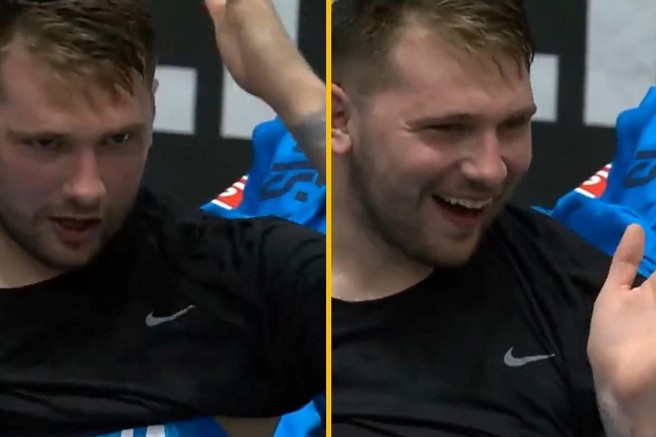 VIDEO: Dončić med polčasom zaplesal. Ob kateri pesmi so ga zasrbele pete?