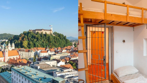 Ljubljanski hostel, kjer turisti plačujejo za spanje v zaporniški celici, pred posebnim mejnikom