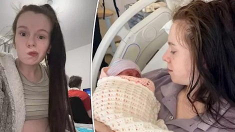 Ni vedela, da je noseča, dokler na stranišču ni začutila velikega pritiska in kmalu zatem videla dojenčkovo nogo (osebna zgodba)