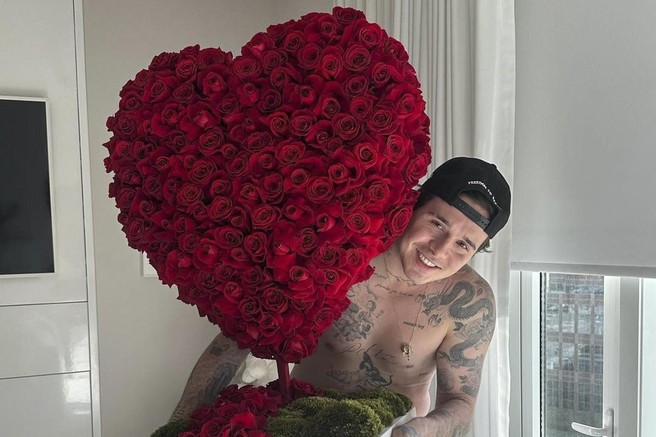 srček iz vrtnic in Justin Bieber