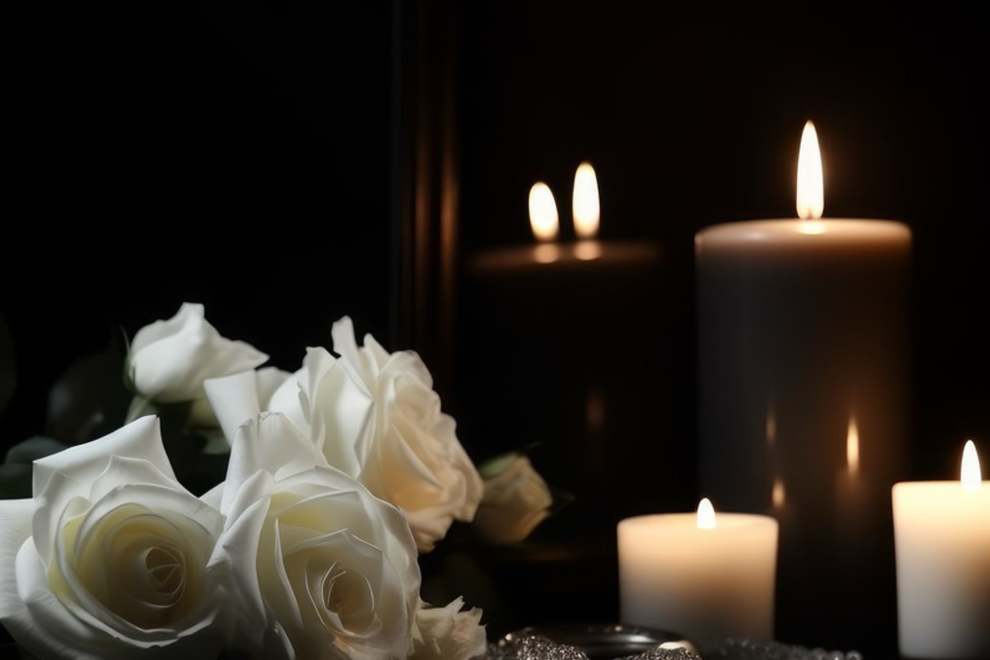 sveča in rože