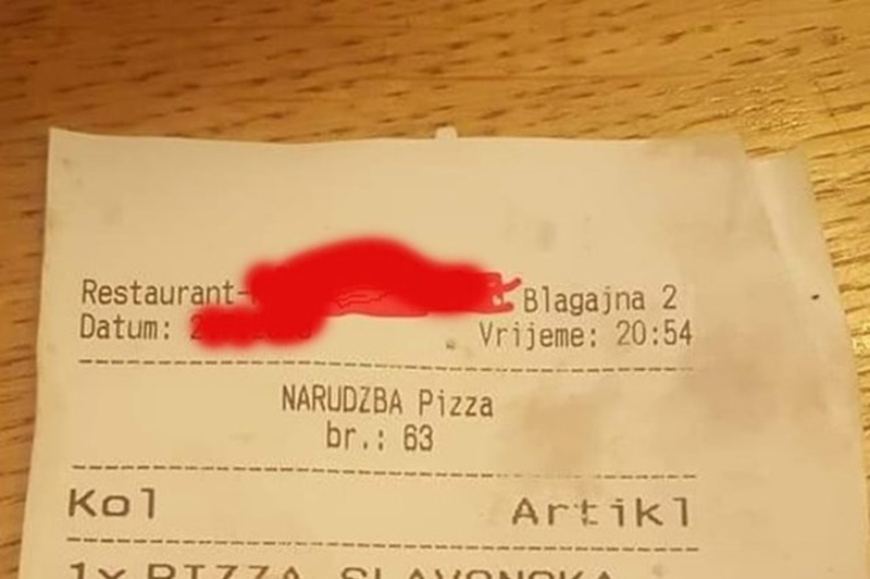 Fotografija računa iz Dalmacije zaokrožila po spletu: ljudje ne morejo verjeti, da je restavracija to resnično napisala (foto: X @utjecajnik (Posnetek zaslona))