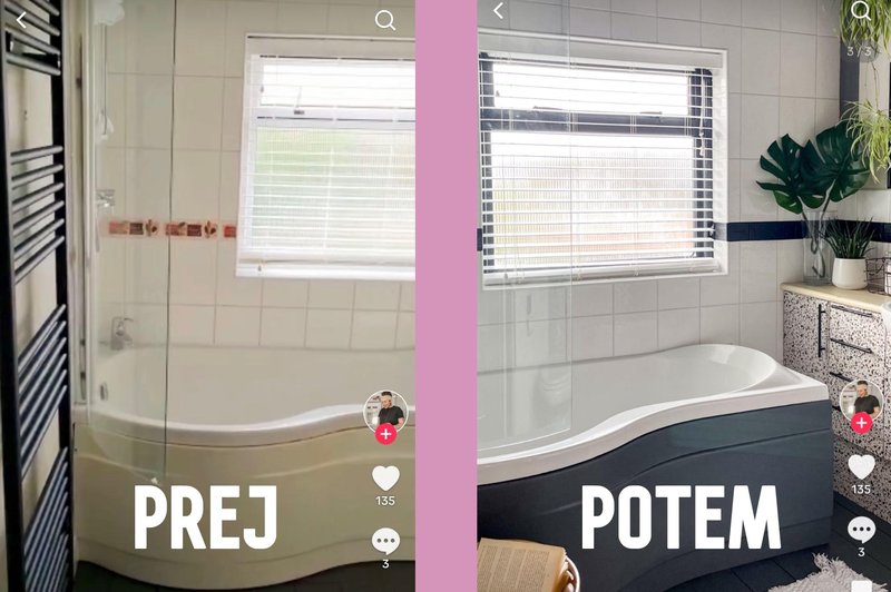 Kako prenoviti kopalnico z majhnim budgetom? Odkrijte trik, ki je obnorel splet (foto: TIKTOK.COM/SHEMADEHOME)