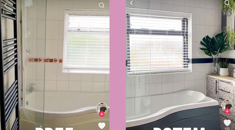 Kako prenoviti kopalnico z majhnim budgetom? Odkrijte trik, ki je obnorel splet (foto: TIKTOK.COM/SHEMADEHOME)