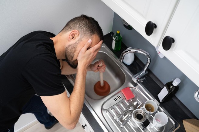 zamašen odtok detergent vroča voda dom rešitev
