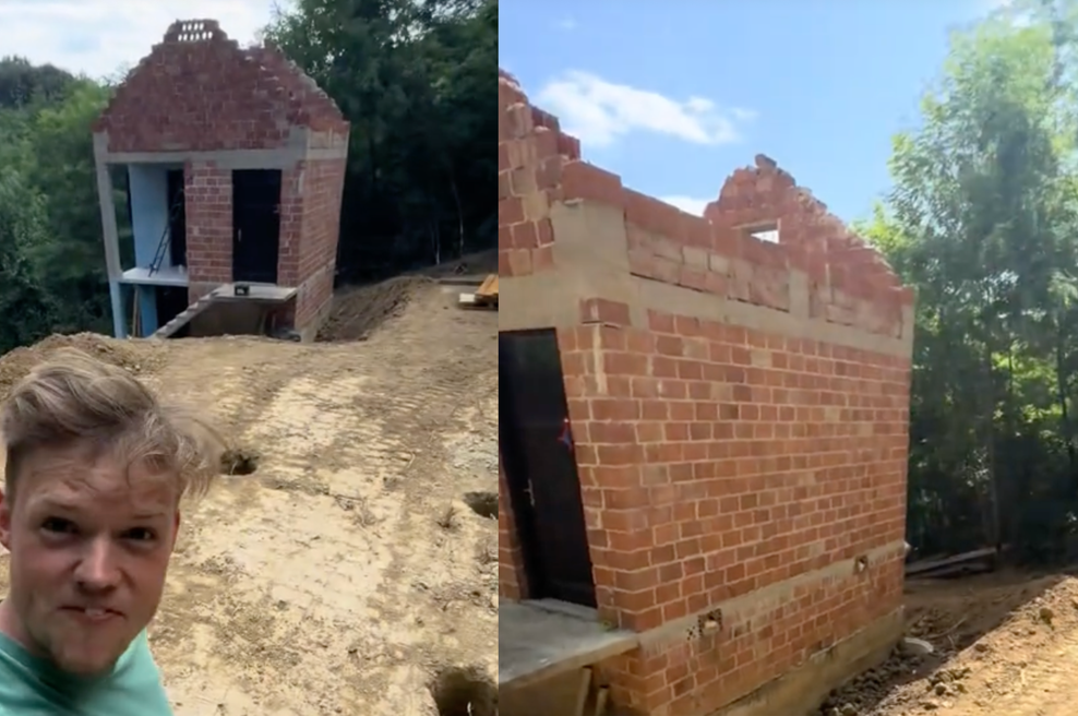 Američan na Hrvaškem kupil hišo brez elektrike in vode: obnovo spremljajo milijoni (foto: TikTok Justus Reid (Posnetek zaslona))