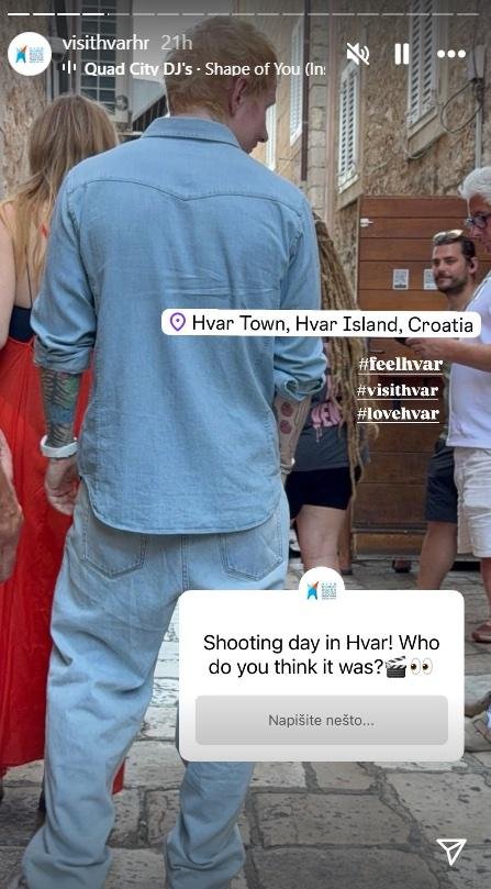 Ed Sheeran snema videospot na Hrvaškem, pridružila pa se mu je znana igralka