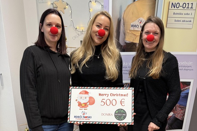 Tattoo Care tik pred božičem z dobrodelno gesto razveselil Rdeče noske
