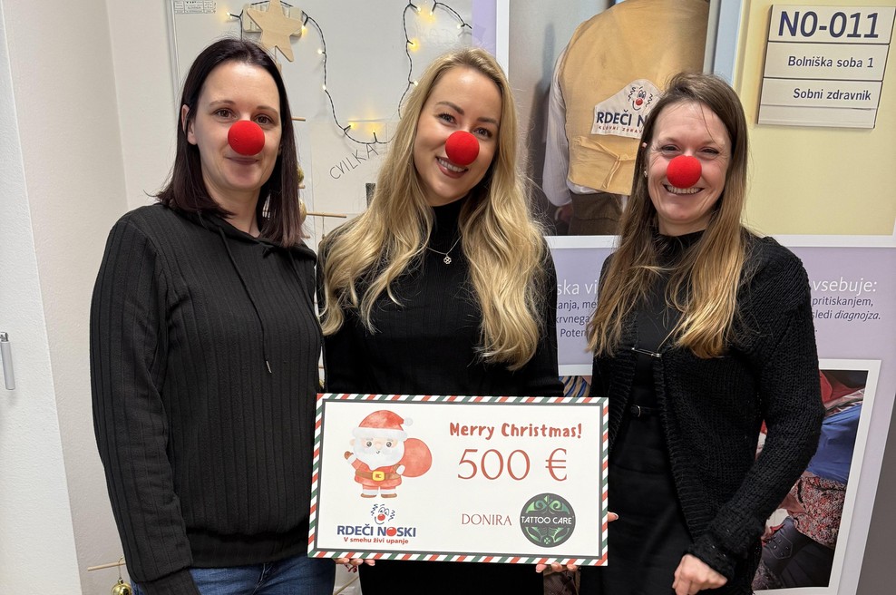 Tattoo Care tik pred božičem z dobrodelno gesto razveselil Rdeče noske (foto: PR)