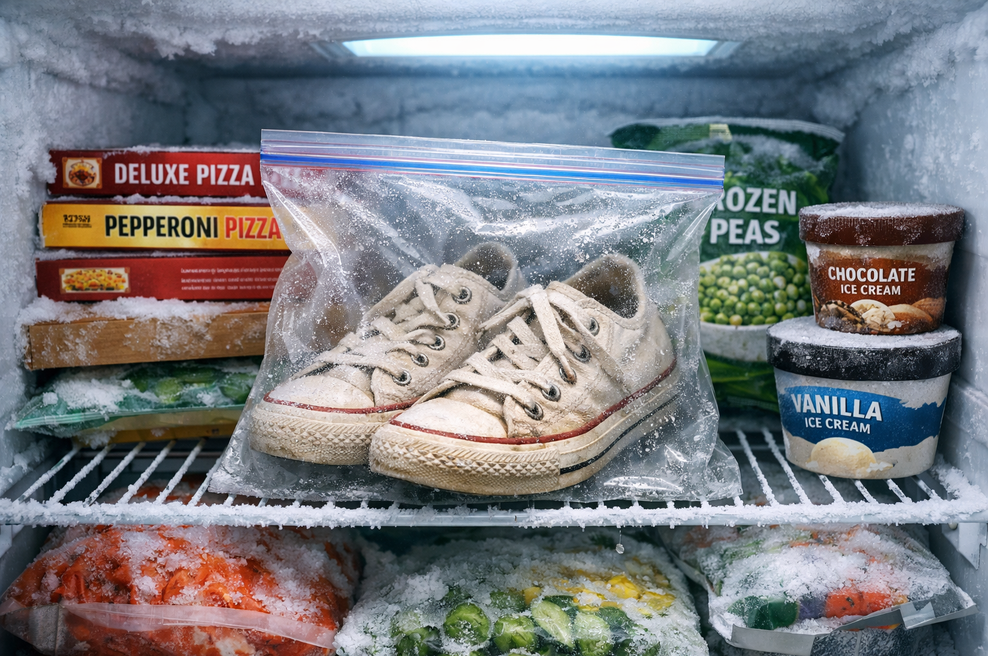 Trik, ki je navdušil splet: svoje teniske položite v zamrzovalnik, kar bo sledilo, vas bo povsem presenetilo (foto: AI)