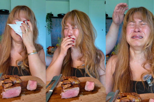 Veganka po 14. letih prvič poskusila meso: po prvem grižljaju ni mogla zadržati solz
