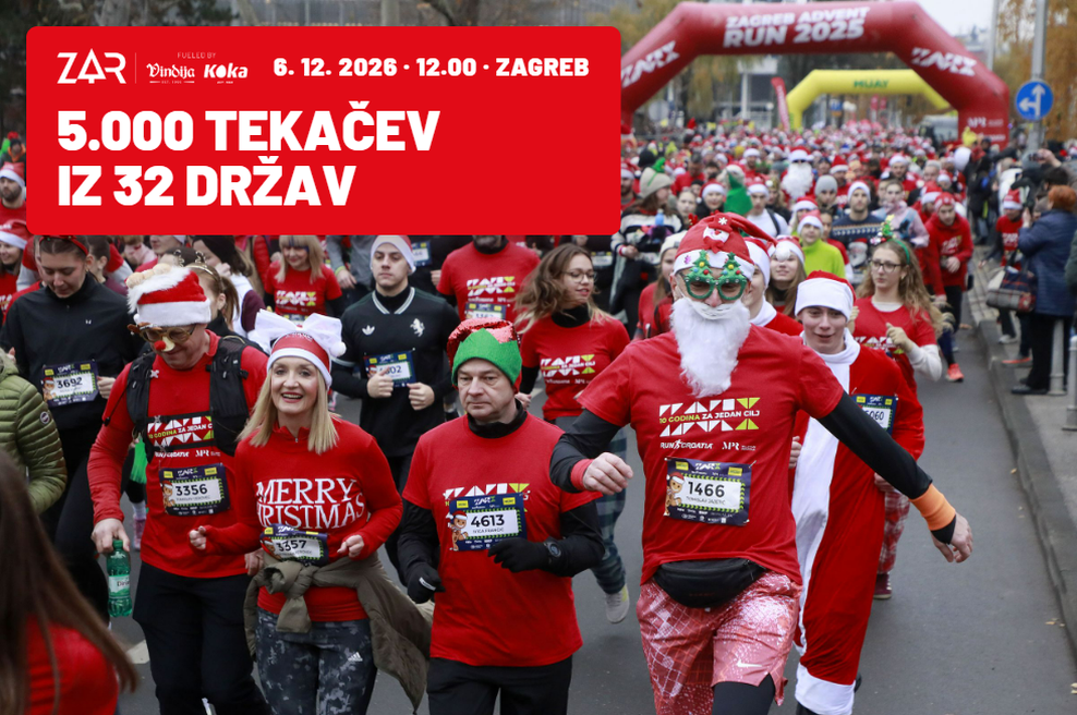 Začelo se je z nekaj sto tekači v kostumih, sedaj jih pride več tisoč: to je najbolj vesel adventni tek v Evropi (foto: zagrebadventrun.hr)